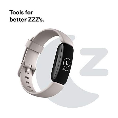  Fitbit Inspire 2 Health & Fitness Tracker with a Free 1-Year Fitbit Premium Trial, 24/7 Heart Rate, Lunar White, One Size (S & L Bands Included)