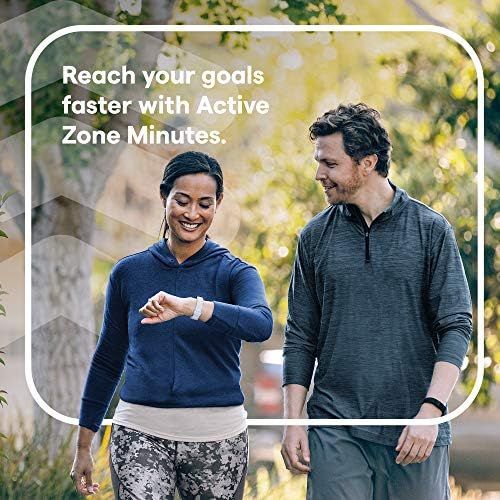  Fitbit Inspire 2 Health & Fitness Tracker with a Free 1-Year Fitbit Premium Trial, 24/7 Heart Rate, Lunar White, One Size (S & L Bands Included)