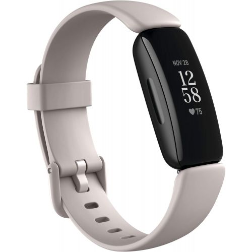  Fitbit Inspire 2 Health & Fitness Tracker with a Free 1-Year Fitbit Premium Trial, 24/7 Heart Rate, Lunar White, One Size (S & L Bands Included)