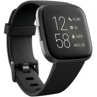 [아마존베스트]Fitbit Versa 2 Health and Fitness Smartwatch with Heart Rate, Music, Alexa Built-In, Sleep and Swim Tracking, Black/Carbon, One Size (S and L Bands Included)