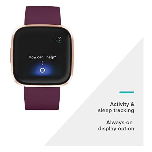  [아마존베스트]Fitbit Versa 2 Amazon Exclusive - health and fitness smartwatch with voice control, sleep index and music function, Bordeaux, with Alexa integration