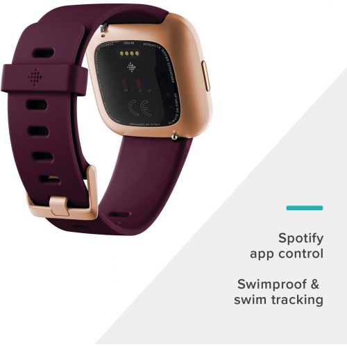  [아마존베스트]Fitbit Versa 2 Amazon Exclusive - health and fitness smartwatch with voice control, sleep index and music function, Bordeaux, with Alexa integration