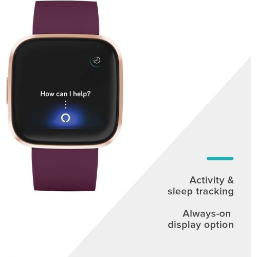  [아마존베스트]Fitbit Versa 2 Amazon Exclusive - health and fitness smartwatch with voice control, sleep index and music function, Bordeaux, with Alexa integration