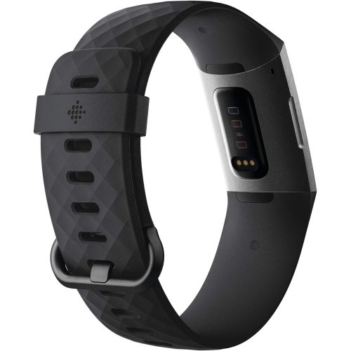  Fitbit Charge 3 Fitness Activity Tracker, GraphiteBlack, One Size (S & L Bands Included)