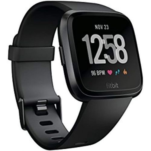  Fitbit Versa Smart Watch, BlackBlack Aluminium, One Size (S & L Bands Included)