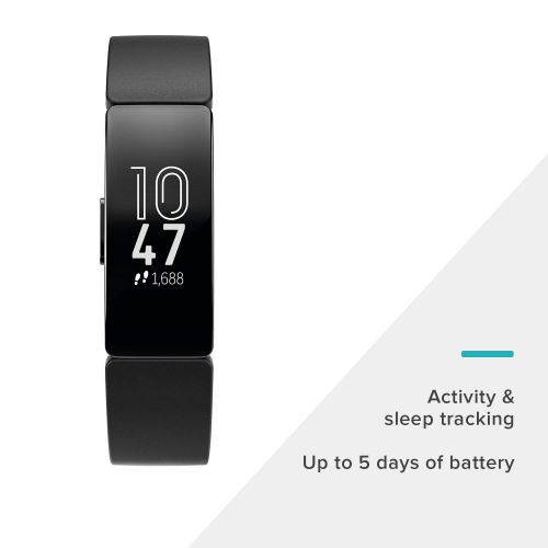  Fitbit Inspire HR Heart Rate & Fitness Tracker, One Size (S & L bands included), 1 Count