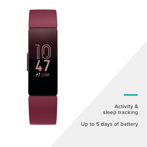  Fitbit Inspire HR Heart Rate & Fitness Tracker, One Size (S & L bands included), 1 Count