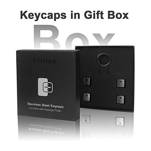  Fitlink Stainless Steel Metal Keycaps with Key Puller for Mechanical Keyboard Cherry Mx Switch(Direction Keys,Black)