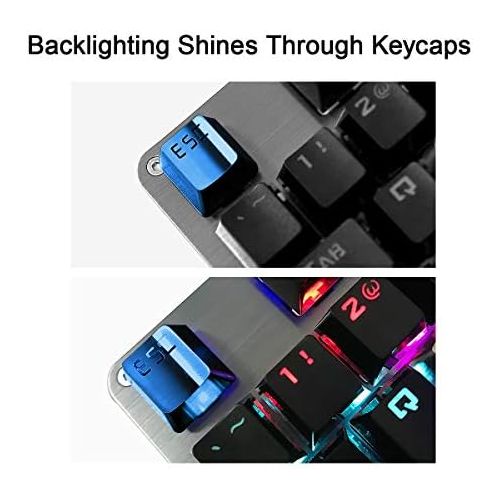  Fitlink Stainless Steel Metal Keycaps with Key Puller for Mechanical Keyboard Cherry Mx Switch(Esc,Blue)