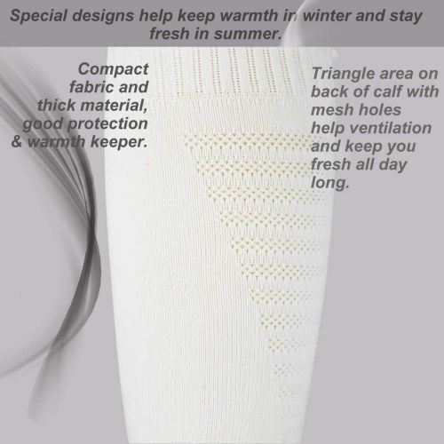  Fitliva Knee High Socks for Men Women Cotton-Comfy-Multicolors (1/2 pairs)