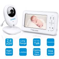 [아마존베스트]AGPTEK 4.3 Video Baby Monitor Digital 2.4Ghz Wireless Camera with Temperature Sensor, 2-Way Talk, Night Vision and Lullaby