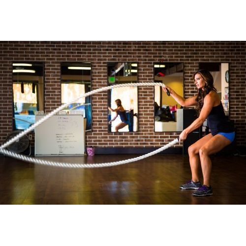  Fitness Solutions Black Training RopesBattle Ropes+Free Access To Online Video (1.5 Thick X 40 Ft Long)+