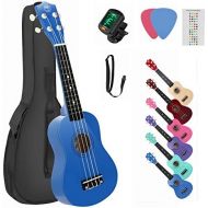 [아마존베스트]Fitnessclub Soprano Basswood Ukulele 21inch Starter Kit for Beginner with Gig Bag, Clip-on Tuner, Kids Ukulele Uke Hawaii Mini Guitar for Kids Adults and Beginners