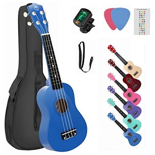  [아마존베스트]Fitnessclub Soprano Basswood Ukulele 21inch Starter Kit for Beginner with Gig Bag, Clip-on Tuner, Kids Ukulele Uke Hawaii Mini Guitar for Kids Adults and Beginners