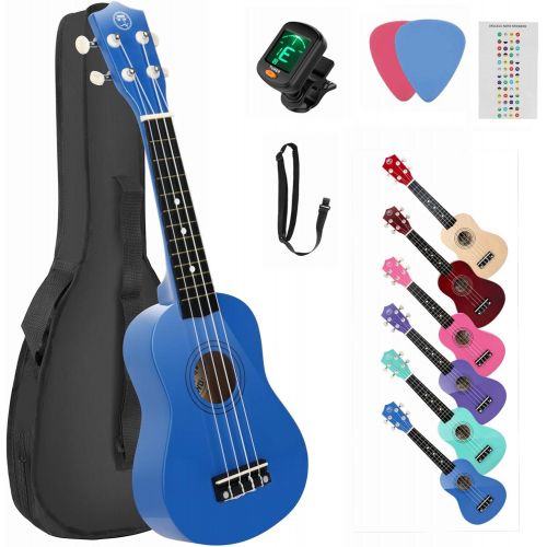  [아마존베스트]Fitnessclub Soprano Basswood Ukulele 21inch Starter Kit for Beginner with Gig Bag, Clip-on Tuner, Kids Ukulele Uke Hawaii Mini Guitar for Kids Adults and Beginners