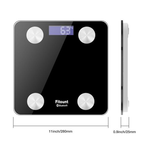  Bluetooth Body Fat Scale,Fitount Smart Wireless Digital Bathroom Weight Gurus Scale Body Composition Analyzer with App for Body Weight Body Fat Water Muscle Mass BMI BMR Bone Mass