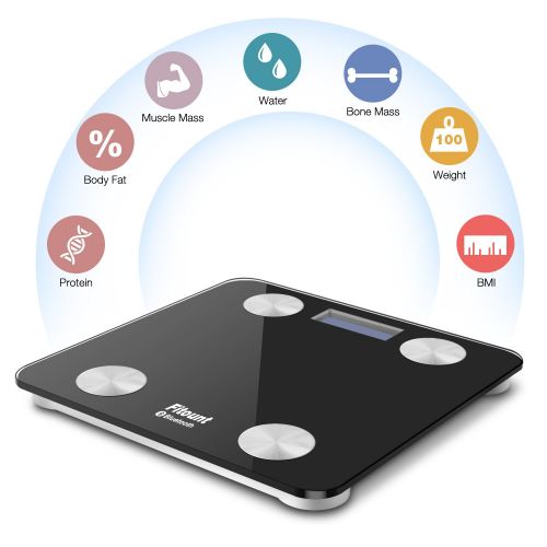  Bluetooth Body Fat Scale,Fitount Smart Wireless Digital Bathroom Weight Gurus Scale Body Composition Analyzer with App for Body Weight Body Fat Water Muscle Mass BMI BMR Bone Mass