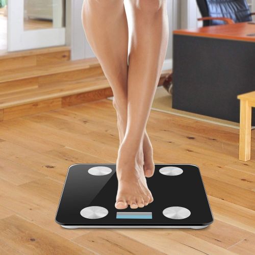  Bluetooth Body Fat Scale,Fitount Smart Wireless Digital Bathroom Weight Gurus Scale Body Composition Analyzer with App for Body Weight Body Fat Water Muscle Mass BMI BMR Bone Mass