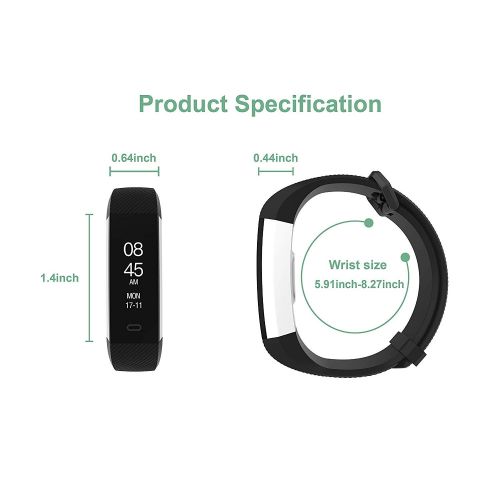  Fitpolo fitpolo Fitness Sportuhr Uhr mit Pulsmesser- Wasserdichter Fitness Armband, Fitness Tracker Smartwatch Aktivitatstracker Schlafmonitor, Schrittzahler Smart Uhr fuer Damen Herren iPh