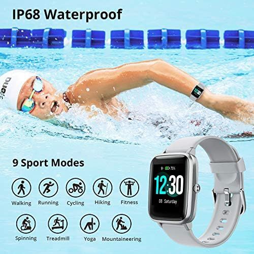  [아마존베스트]Fitpolo Smartwatch, Fitness Wristband, Full Touchscreen, 5 ATM Waterproof, Womens/Mens Smartwatch for Android/iOS, Fitness Watch with Heart Rate Monitor, Sleep Monitor, Stopwatch, Music Co