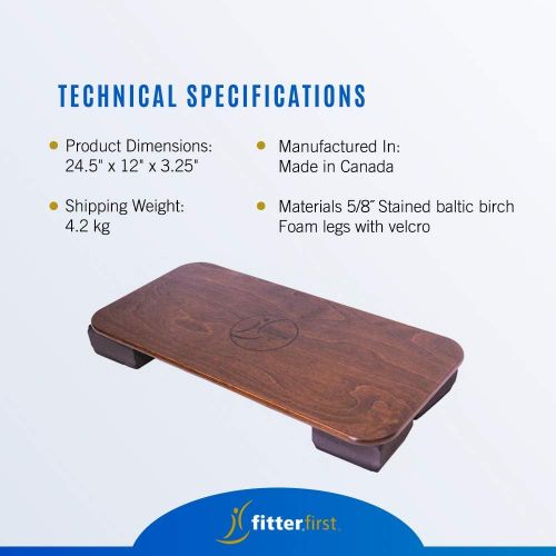  Fitterfirst Active Office Board - Anti-Fatigue Mat Alternative - Fully Adjustable Balance Board for Standing Desk