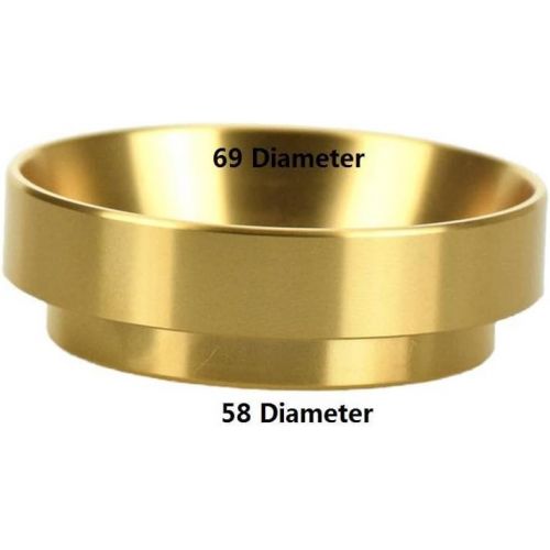  Fityle 58mm Portafilter Dosing Funnel Ring Coffee Catcher Ring Replacement for Barista Espresso Machine - Gold