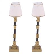 Fityle 2Pcs Modern Design Mini Floor Lamp Light Model with White Light Cover for 1/12 Scale Dollhouse Accessory
