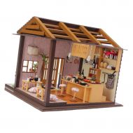 Fityle 1:24 Dollhouse Miniature DIY Lifelike Doll House Kits Handcraft Sushi Restaurant Life Scene