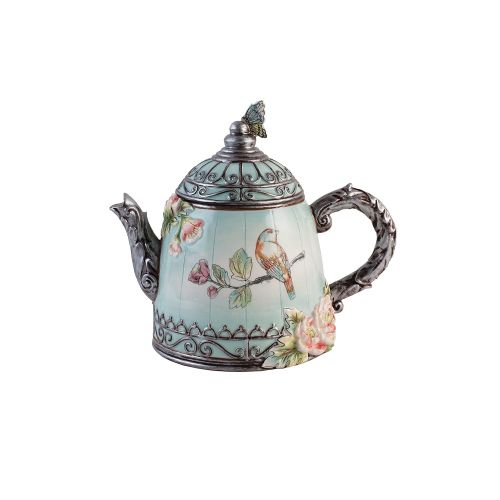  Fitz and Floyd 21-064 English Garden Teapot, Baby Blue