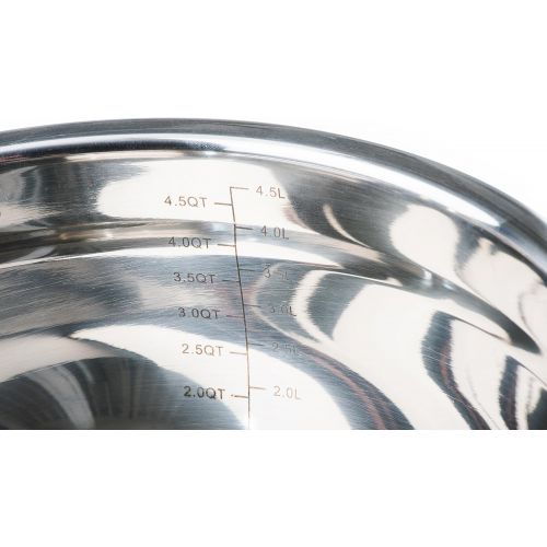  Fitzroy and Fox Non-Slip Stainless Steel Mixing Bowls with Lids, Set of 3, Blue