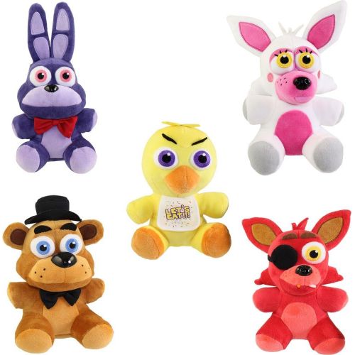  Funko Collectible Plush - Five Nights at Freddys - SET OF 5 (Mangle, Chica, Bonnie, Foxy & Freedy)(