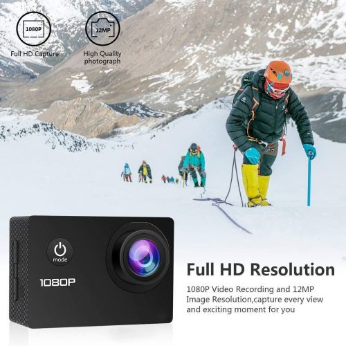  Fiveblessing Action Camera Waterproof Camera WiFi 4K & FHD 1080P Underwater Video Cam...