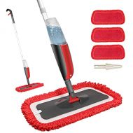 Fixget Spray Mop, Mikrofaser Boden Mop Wasser spruehen Reiniger Flat Mop mit 2 kostenlos Wiederverwendbare Pads mit nachfuellbaren Flasche fuer Marmor, Hartholz, Fliesen, Laminat oder