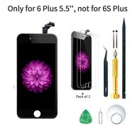 Fixphone Smart Screen Replacement Compatible with iPhone 6 Plus, in Black 5.5 with Tools, Manual, Glass Protectors, LCD Repair Kit Display Full Front Touch Screen Digitizer Frame Assembly(Black)