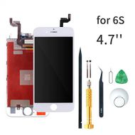 Fixphone Smart Screen Replacement Compatible with iPhone 6S, in White 4.7 with Tools, Manual, Glass Protectors, LCD Repair Kit Display Full Front Touch Screen Digitizer Frame Assembly(White)