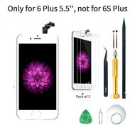 Fixphone Smart Screen Replacement Compatible with iPhone 6 Plus, in White 5.5 with Tools, Manual, Glass Protectors, LCD Repair Kit Display Full Front Touch Screen Digitizer Frame Assembly(White)