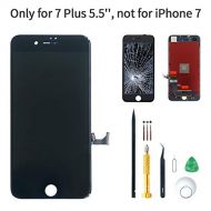 Fixphone Smart Screen Replacement Compatible with iPhone 7 Plus, in Black 5.5 with Tools, Manual, Glass Protectors, LCD Repair Kit Display Full Front Touch Screen Digitizer Frame Assembly(Black)