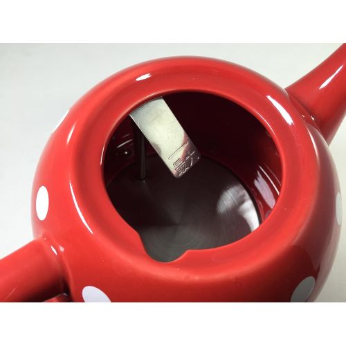  FixtureDisplays Ceramic Electric Kettle with Red White Polka Dots 13581