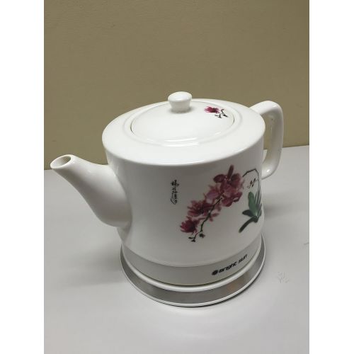  FixtureDisplays Ceramic Electric Kettle with Red White Polka Dots 13581