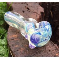 /FlabbaGlassDesigns Mini Beau Blue. Color Changing Glass Pipe. Spoon Pipe. Tobacco Pipe. Girly Pipe. Smoking Bowl. Glass Smoking Pipe. Cute Pipe. Made in USA