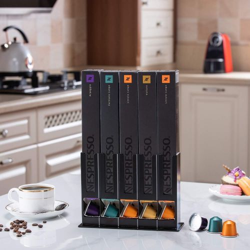  [아마존베스트]Flagship Mini Coffee Pod Rack for Nespresso Pod Capsule Holder Original Line Capsule Holder Storgae Stand Black Small (40 Original Capusle)