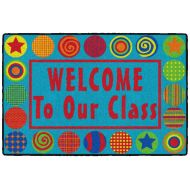 Flagship Carpets CE329-08W Patterned Circles Welcome Mat, Multi