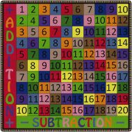 Flagship Carpets Addition and Subtraction Rug, Incorporates Movement and Fun Into Math Exploration, Childrens Classroom Educational Carpet