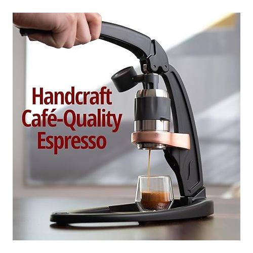  Flair Espresso Maker PRO 2 (Black) - An all manual lever espresso maker with stainless steel brew head and pressure gauge