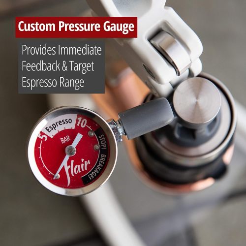  Flair Signature Espresso Maker - An all manual Espresso press to handcraft Espresso at home (Pressure Kit, White)