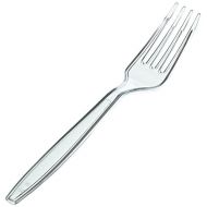 Flairware Fineline Settings Extra Heavy Cutlery ClearForks, Bulk Pack 1000 Pieces
