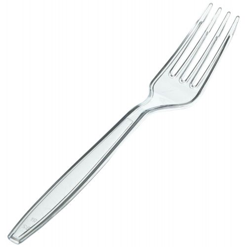 Flairware Fineline Settings Extra Heavy Cutlery ClearForks, Bulk Pack 1000 Pieces