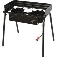 Flame King Outdoor Propane Double Dual Burner Stove Camp Cooker/Fryer Portable with Stand Great for Backyard Cooking, Home Brewing, Canning