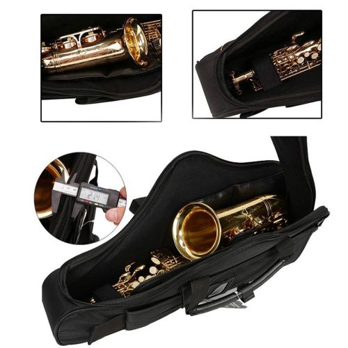  Flameer Alto Eb Saxophone Case Sax Bag with Double Shoulder Strap Black