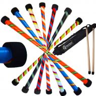 Flames N Games TWISTER Pro Devil Stick Set - Silicone WOODEN Handsticks + Bag